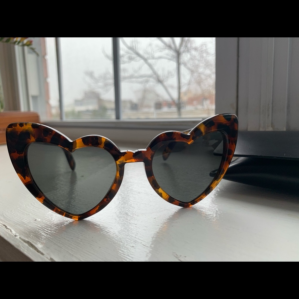 Saint Laurent Tortoiseshell Heart Sunglasses